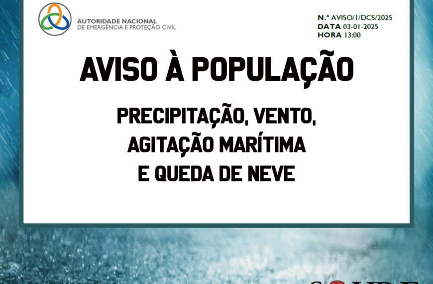 AVISO À POPULAÇÃO – Condições meteorológicas adversas