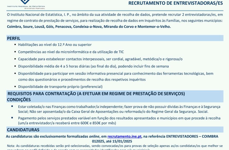 RECRUTAMENTO DE ENTREVISTADORES