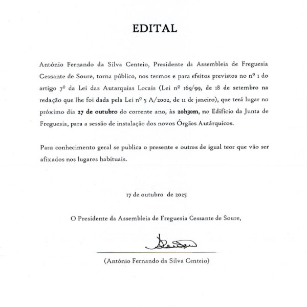 Instalação dos novos Órgãos Autárquicos