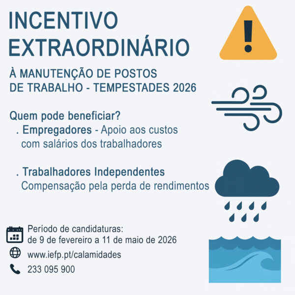 Incentivo Extraordinário à Manutenção de Postos de Trabalho – Tempestades 2026