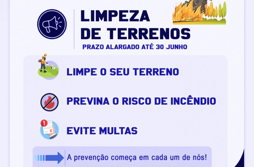 Prazo alargado para limpeza de terrenos até 30 de junho