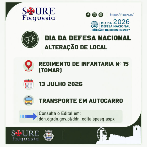 ALTERAÇÃO DO LOCAL – DIA DA DEFESA NACIONAL 2026