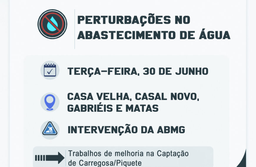 AVISO | Perturbações no Abastecimento de Água