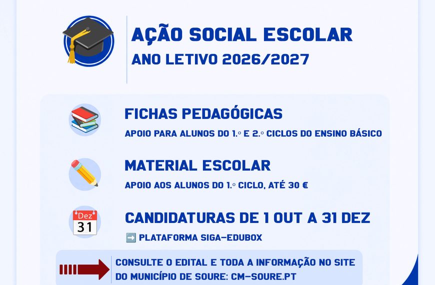 Apoios à Ação Social Escolar | Ano Letivo 2026/2027